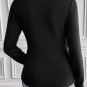 Black Solid Scoop Neck Slim Fit Thermal Top