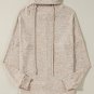 Apricot Drawstring Cowl High Neck Long Sleeve Split Top