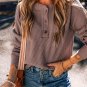 Chestnut Textured Knit Henley Long Sleeve Top