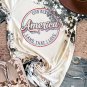 Gray America Slogan Tie Dye Print Short Sleeve T Shirt
