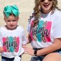 White Mama Leopard Brush Stroke Graphic Print T Shirt