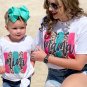 White Mama Leopard Brush Stroke Graphic Print T Shirt