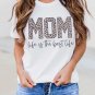 White MOM Life Is The Best Life Leopard Print Graphic T Shirt