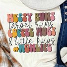 Khaki MOMLIFE Slogan Graphic Print Crew Neck T Shirt