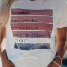 White Letters Graphic Print Crewneck Short Sleeve T Shirt