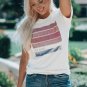 White Letters Graphic Print Crewneck Short Sleeve T Shirt