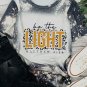 Multicolor LIGHT Letter Leopard Print Color Block Short Sleeve Top