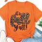 Orange Its Fall Yall Animal Print Casual T Shirt