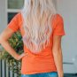 Orange Be The Sunshine Graphic Print Crewneck T Shirt