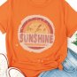 Orange Be The Sunshine Graphic Print Crewneck T Shirt