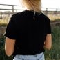 Black Cute Cattle Leopard O Neck T Shirt