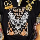 Black NASH VILLE 1982 Vintage Music City Graphic Tee
