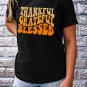 Black THANKFUL GRATEFUL BLESSED Crew Neck Graphic Tee