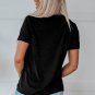 Black XOXO Leopard Letter Print T Shirt