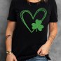 Black Clover Heart Shaped Print O-neck Short Sleeve Tee