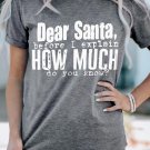 Gray Christmas Funny Saying Print Short Sleeve T Shirt
