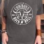 Gray Letter Steer Head Pattern Print Short Sleeve Graphic Tee