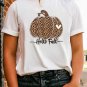 White Hello Fall Leopard Pumpkin Graphic T Shirt