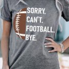 Gray American Football Graphic Casual T Shirt