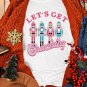 White Lets Get Cracking Print Christmas Crewneck T Shirt