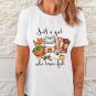 White Just A Girl Who Loves Fall Graphic T Shirt