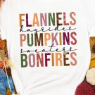 White FLANNELS PUMPKINS BONFIRES Crewneck Graphic Tee