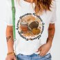 White Pumpkin Rugby Graphic Print Short Sleeve Top
