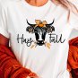 White Hay Fall Cow Head Graphic Tee