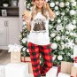 White Leopard Christmas Tree Graphic Crew Neck T Shirt