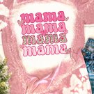 Pink Mama Leopard Heart Bleached Graphic T Shirt