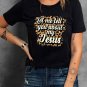 Black Let Me Tell You About My Jesus Leopard Graphic Tee