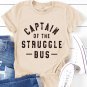 Khaki Captain of The Struggle Bus Graphic T Shirt