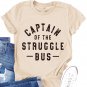 Khaki Captain of The Struggle Bus Graphic T Shirt