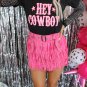 Black HEY COWBOY Graphic Crew Neck T Shirt