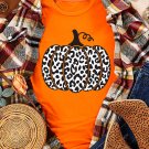 Orange Leopard Pumpkin Graphic Daily Fashion Tee