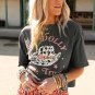 Gray WE TRUST IN DOLLY Western Fashion Graphic Tee