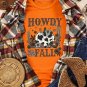 Orange HOWDY FALL Western Pumpkin Graphic T Shirt