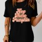 Black Hey There Pumpkin Leopard Graphic Tee