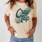 Khaki Corn Crop Top Graphic Tee