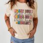 Khaki MOMLIFE Slogan Graphic Crew Neck T Shirt