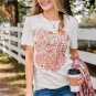 White Mama Flower Leopard Graphic Tee
