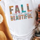White FALL BEAUTIFUL Leopard Print Short Sleeve T Shirt