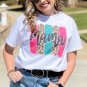 White Mama Leopard Brush Stroke Graphic T Shirt