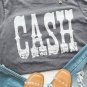 Gray CASH Letter Print T Shirt