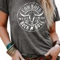 Gray Western Letter Steer Head Graphic Tee