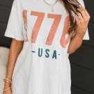 White 1776 USA Vintage Graphic T Shirt