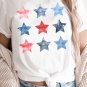 White Flag Day Stars Print Crew Neck T Shirt