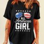 Black Stars and Stripes Glasses Slogan Graphic T Shirt