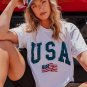 White USA Flag Graphic Oversized Tee