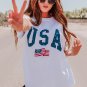 White USA Flag Graphic Oversized Tee